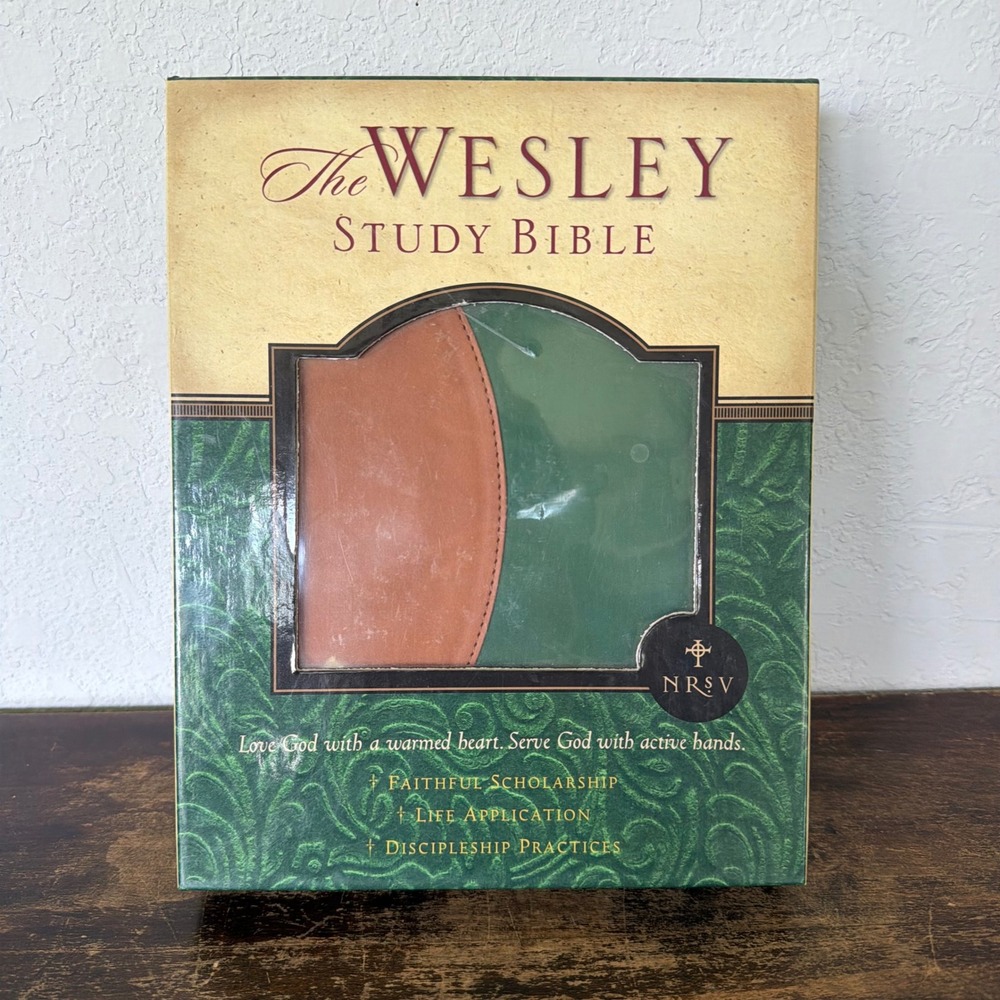 NRSV Wesley Study Bible Green Brown Imitation Leather Abingdon‎ Press 2009 NIB